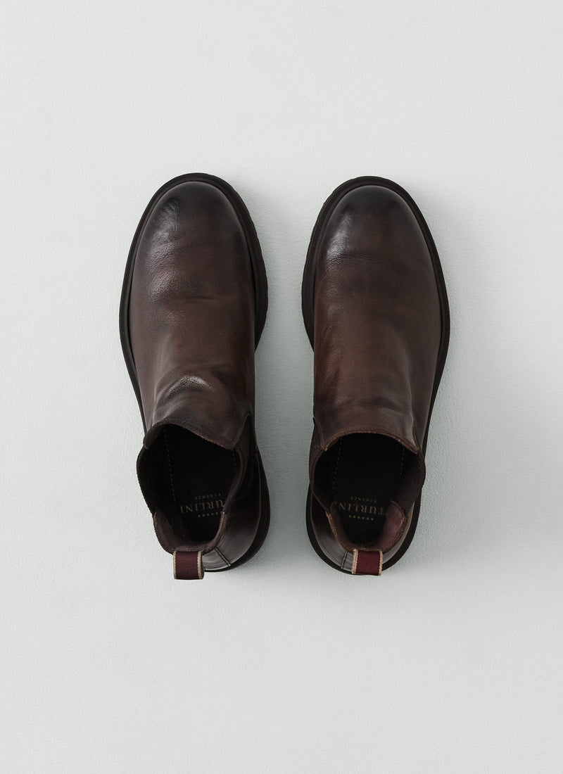 Sturlini Vegetable Tanned Chelsea Boots | Dark Brown