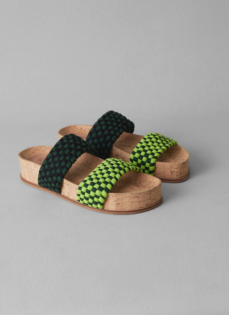 Marea Braided Cotton Sandals | Lime Green
