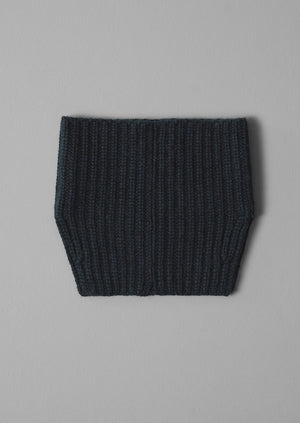 Ribbed Wool Cashmere Snood | Darkest Navy