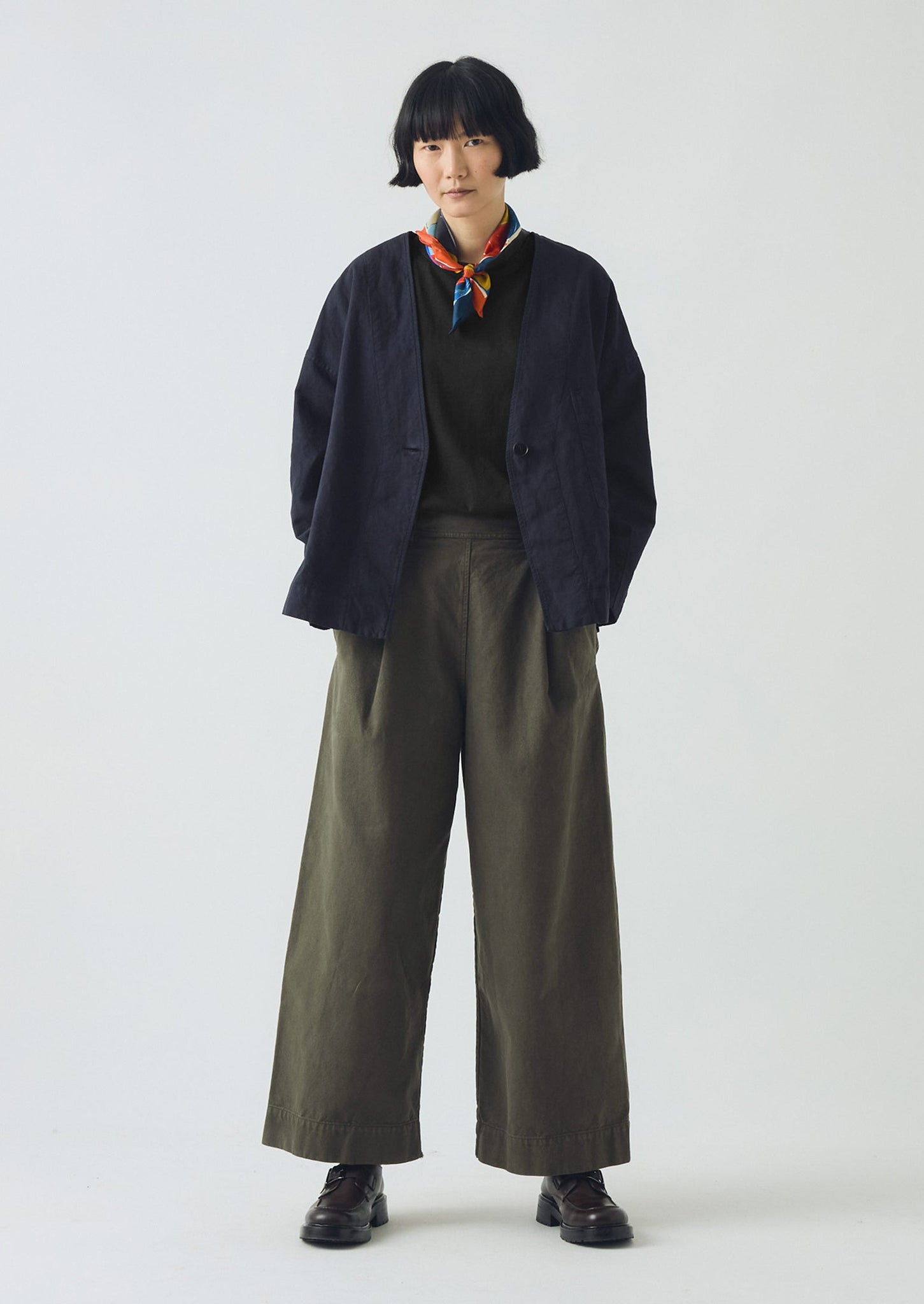 Paintbox Print Silk Bandana | Cardinal Red