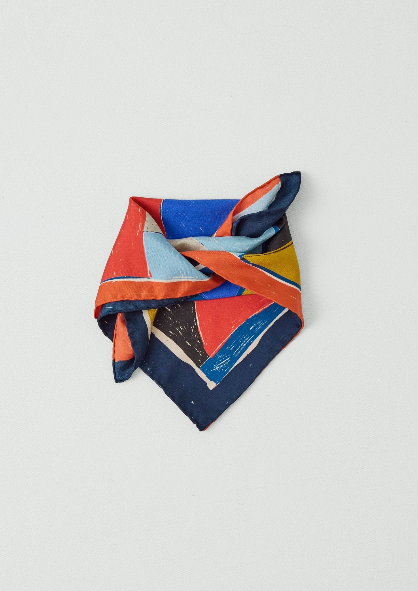 Paintbox Print Silk Bandana | Cardinal Red