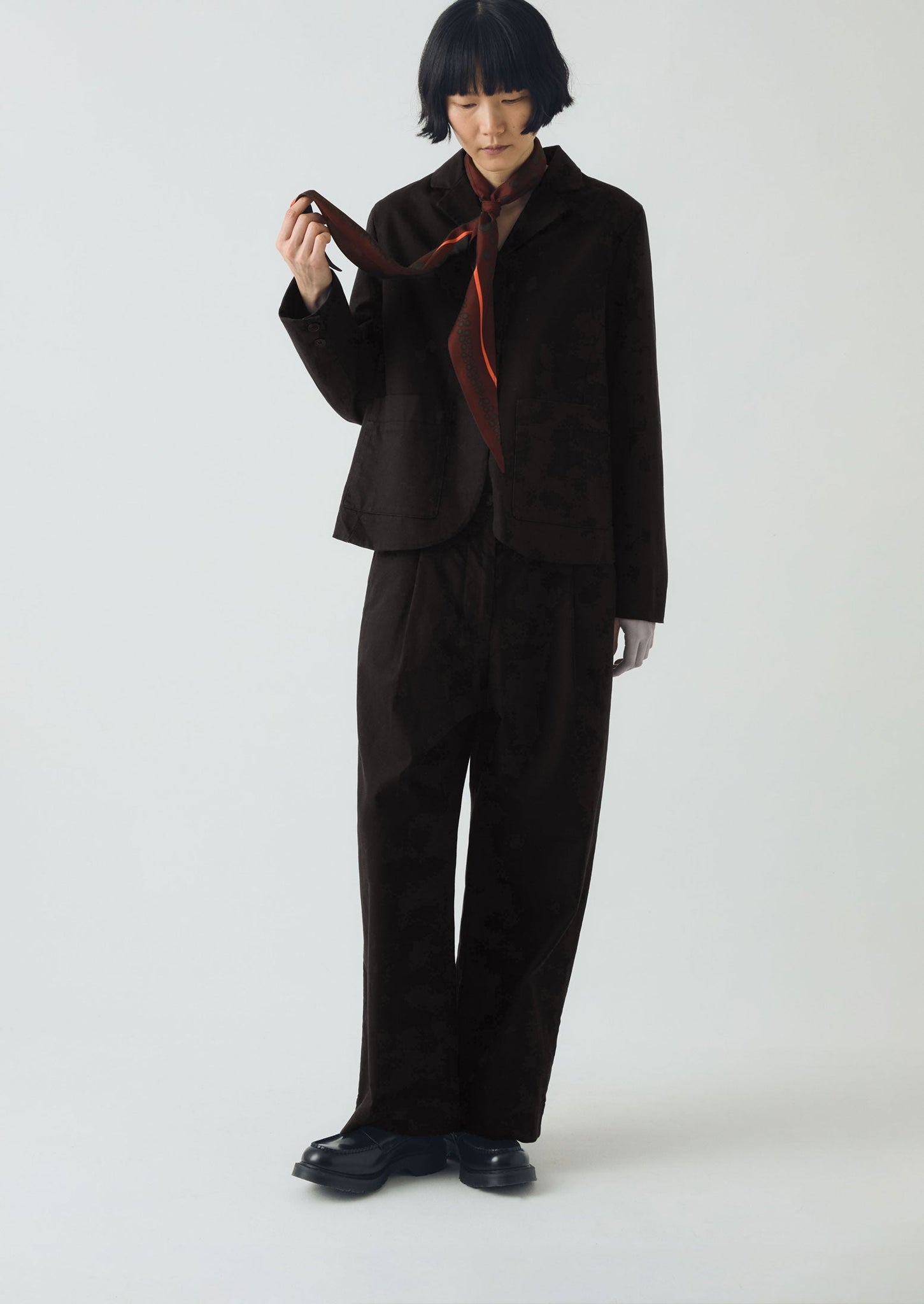 Spotted Carapace Print Silk Bandana | Ruby Red