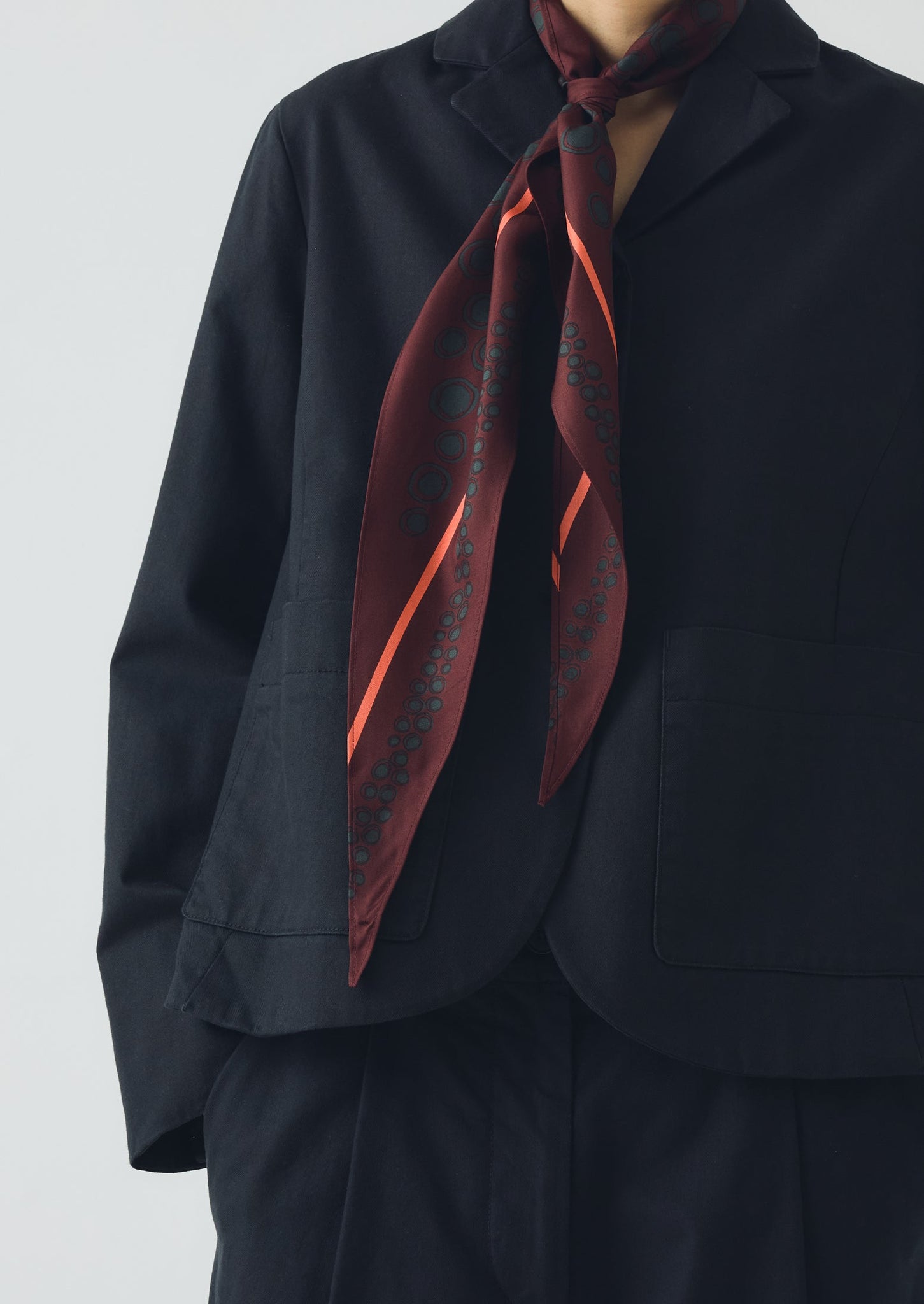 Spotted Carapace Print Silk Bandana | Ruby Red