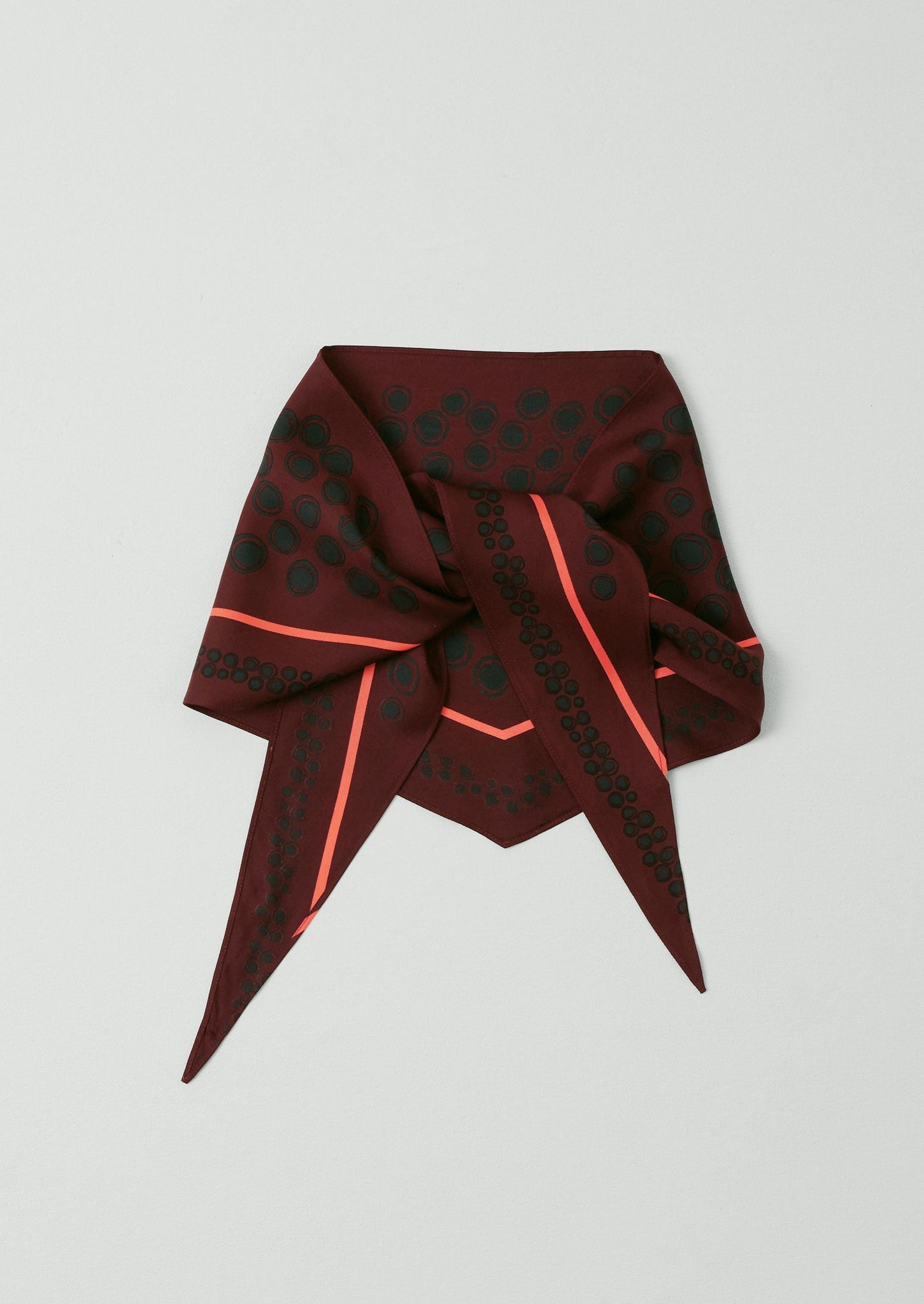 Spotted Carapace Print Silk Bandana | Ruby Red