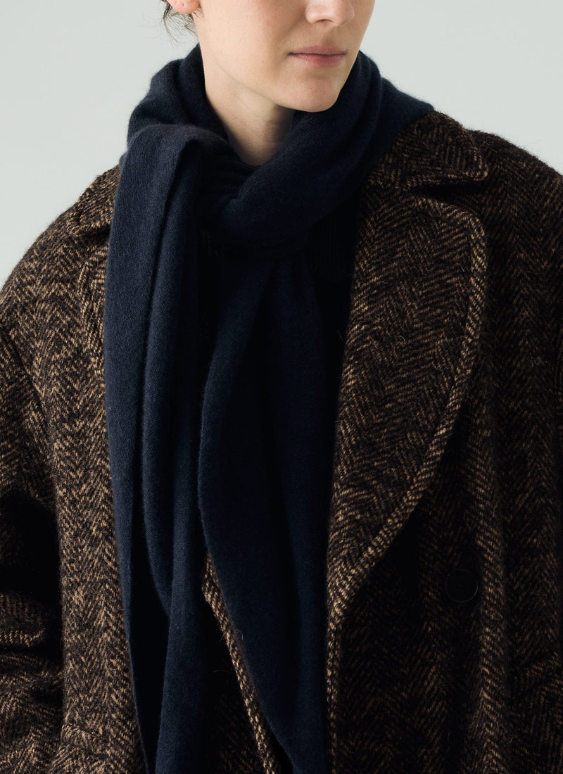 Wool Cashmere Large Bandana | Dark Navy