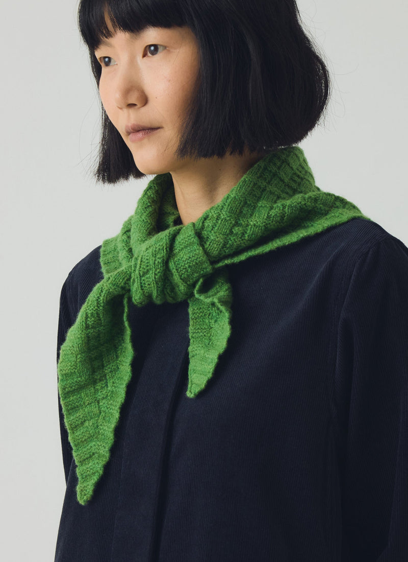 Knitted Wool Bandana | Garden Green