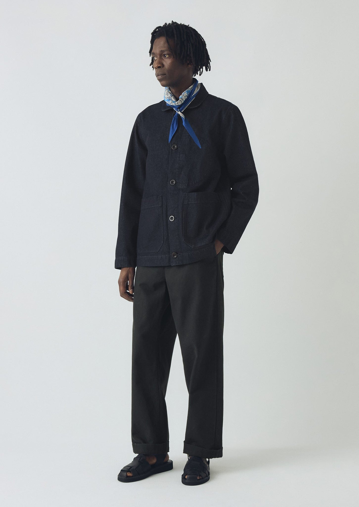 Paisley Print Cotton Bandana | Ink Blue