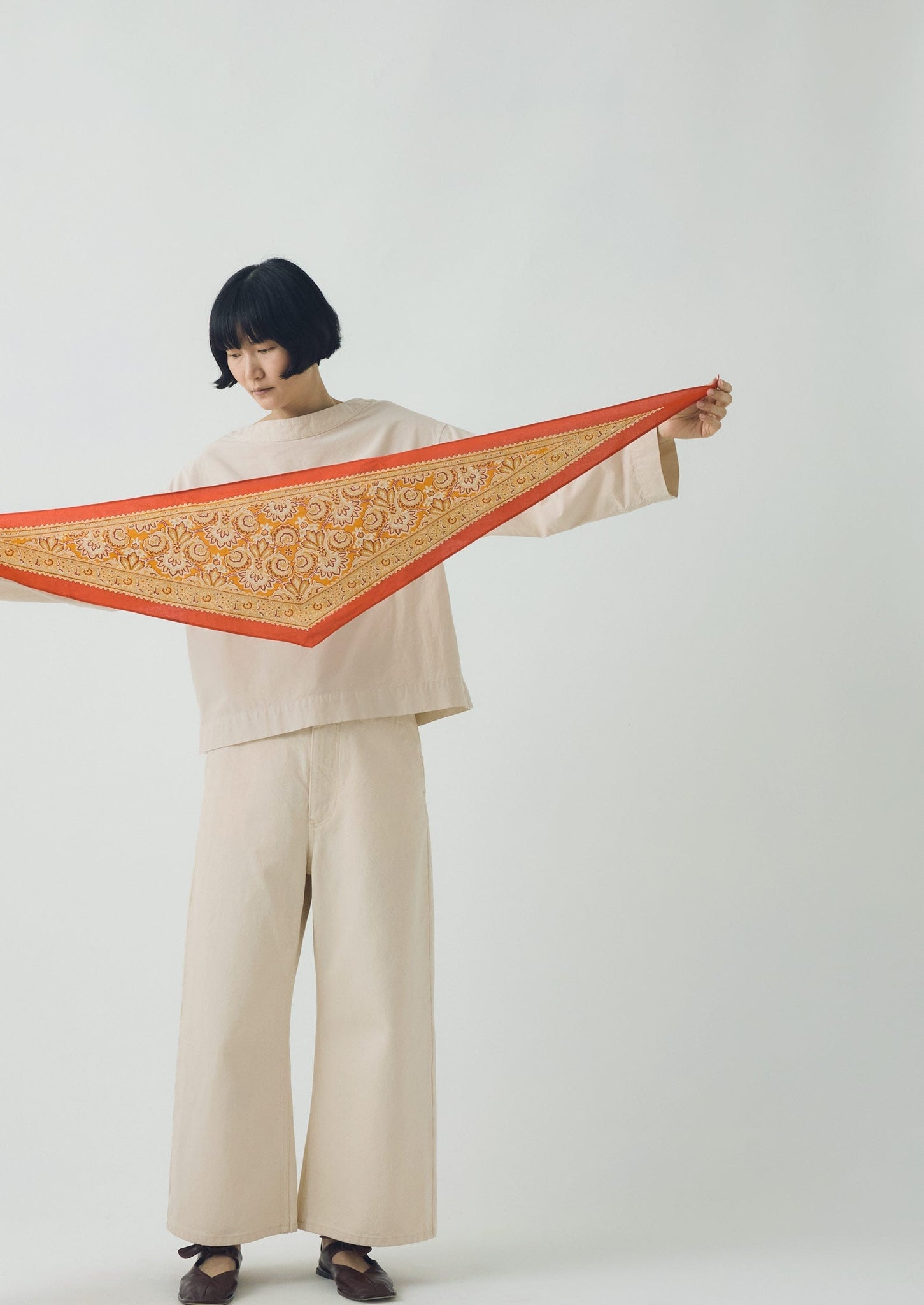 Paisley Print Cotton Bandana | Nasturtium