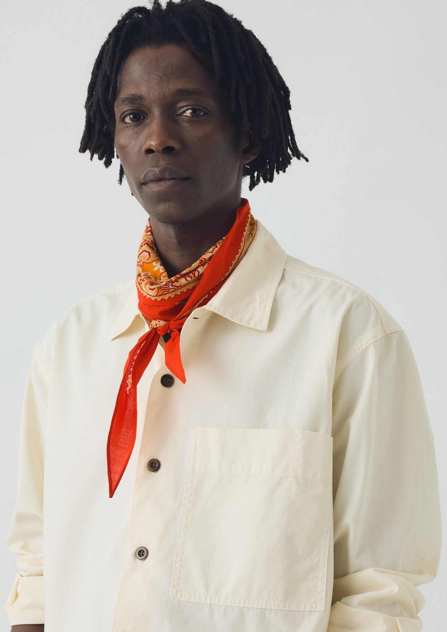 Paisley Print Cotton Bandana | Nasturtium