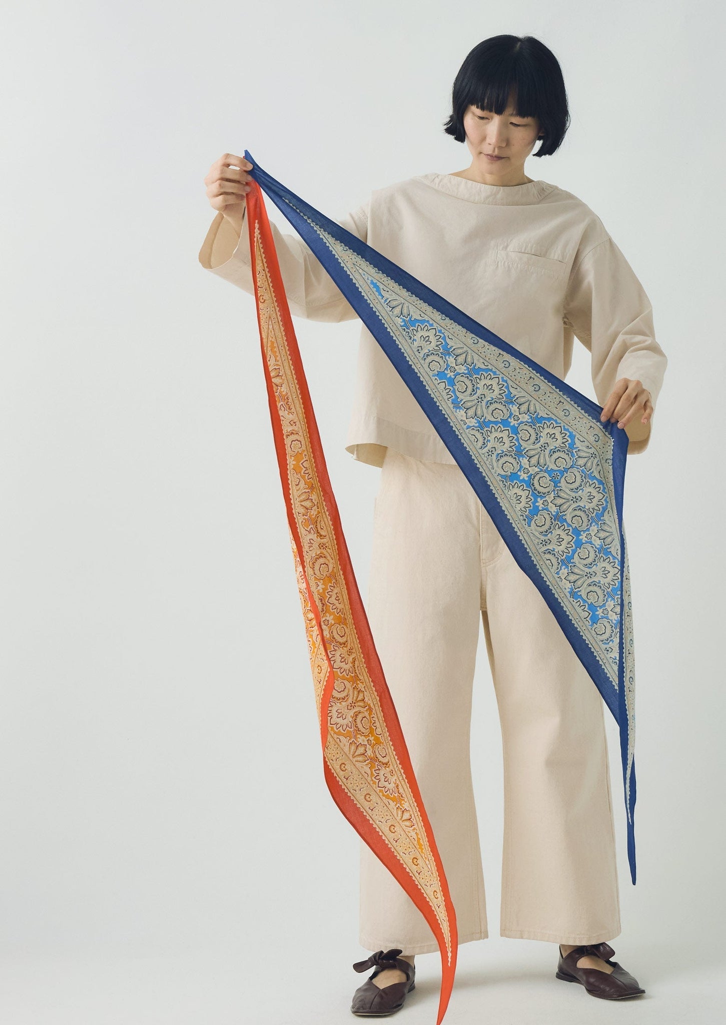 Paisley Print Cotton Bandana | Nasturtium