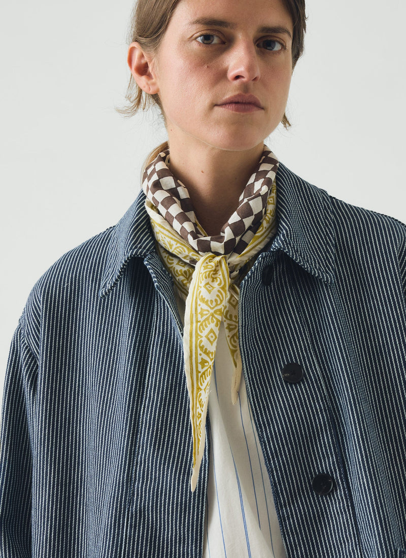 Block Print Cook Check Bandana | Dark Chocolate