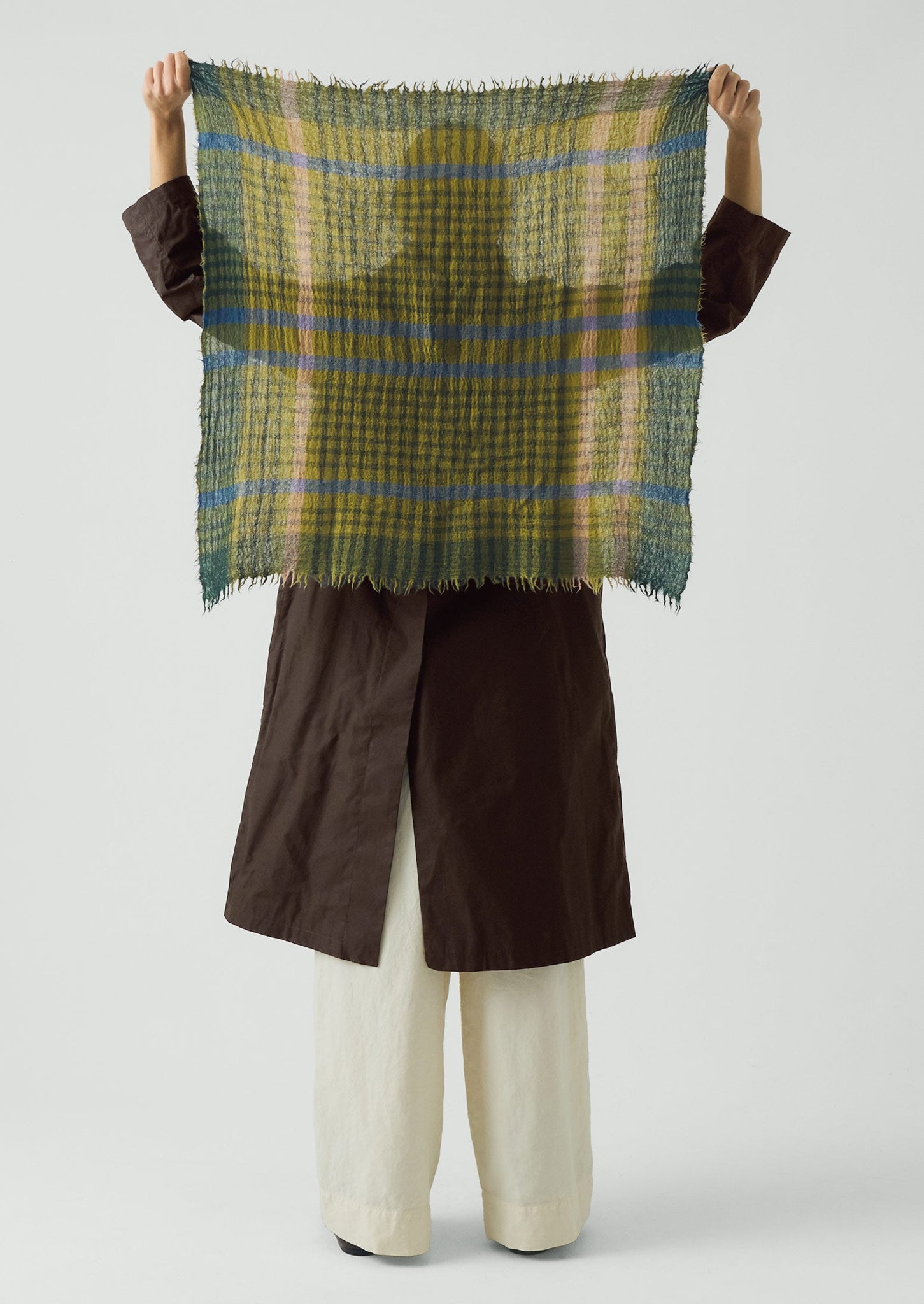 Pantry Check Boiled Wool Scarf | Olive