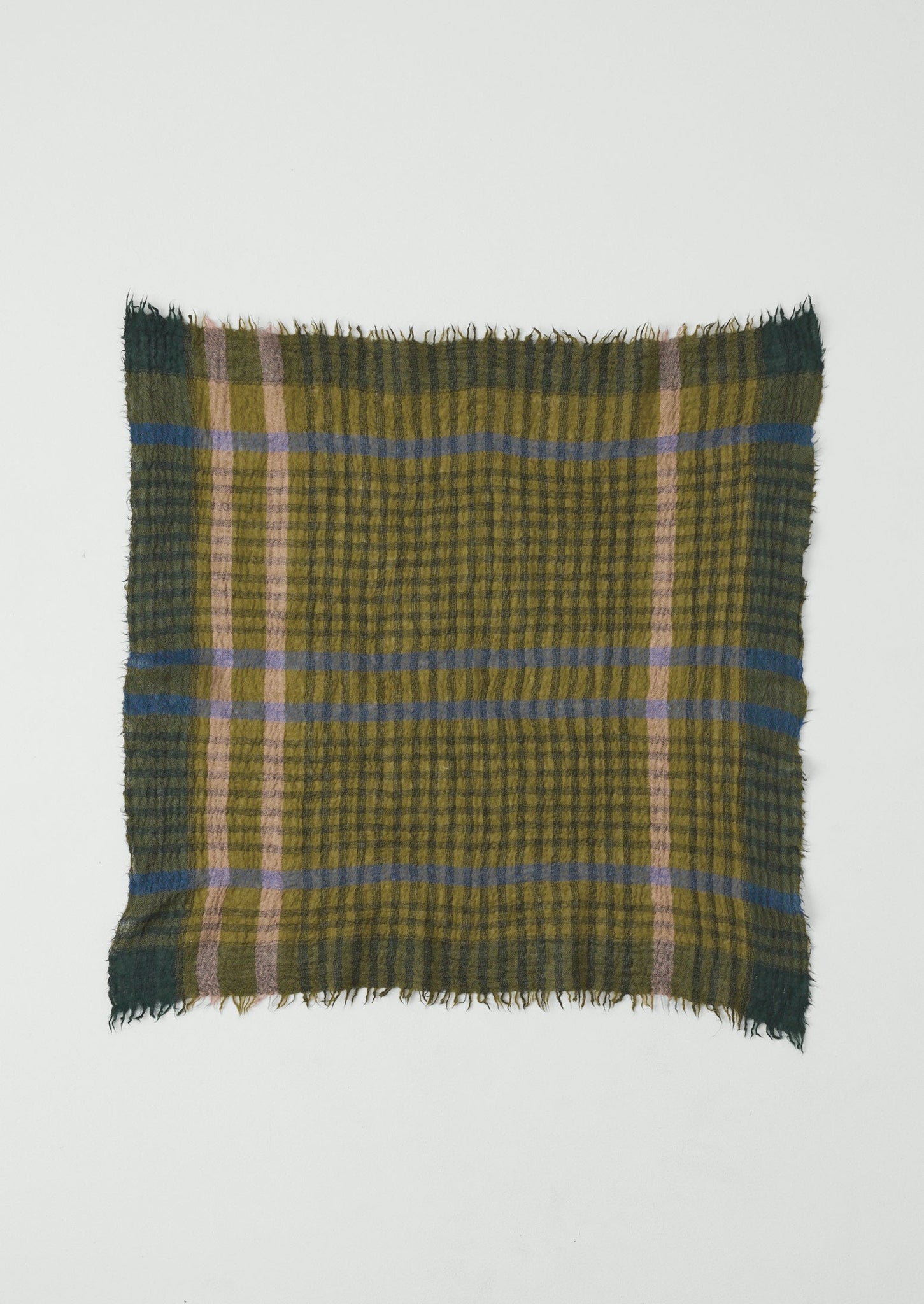 Pantry Check Boiled Wool Scarf | Olive
