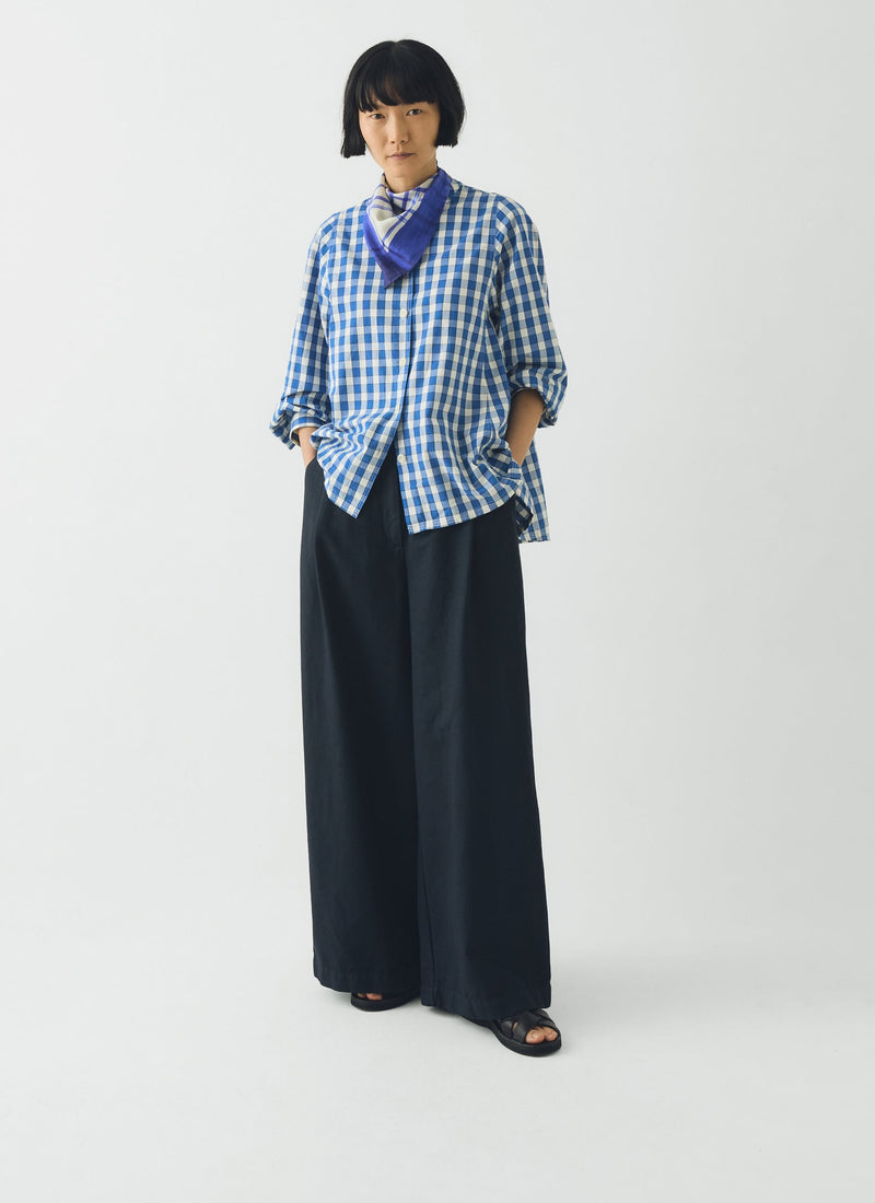 Painted Table Cloth Silk Bandana | Cobalt
