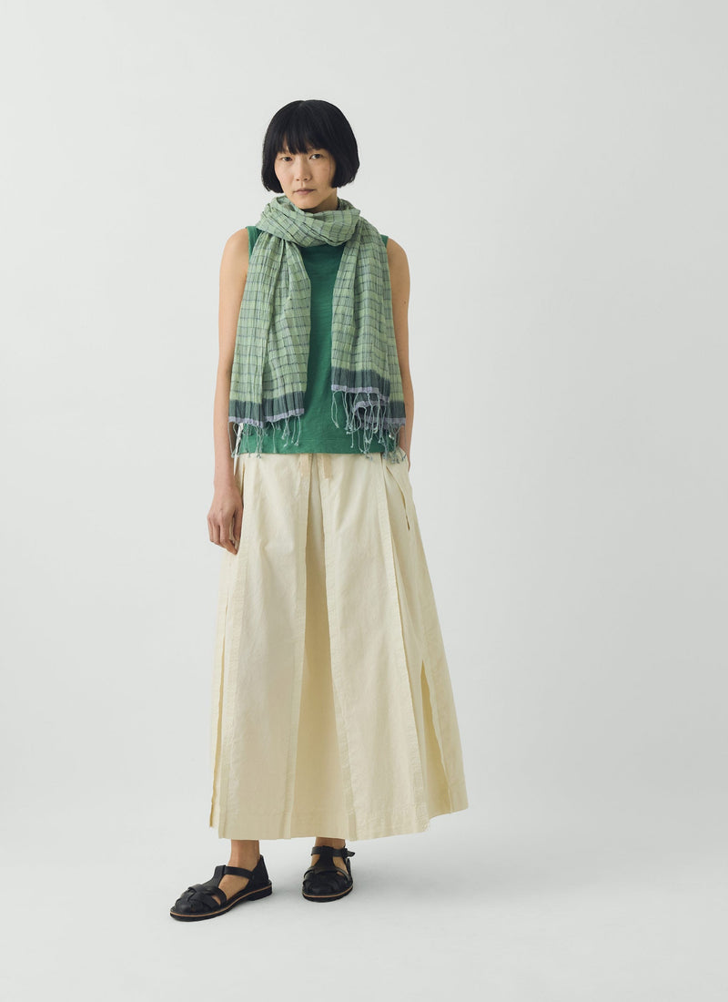 Graph Paper Check Gauzy Scarf | Spearmint