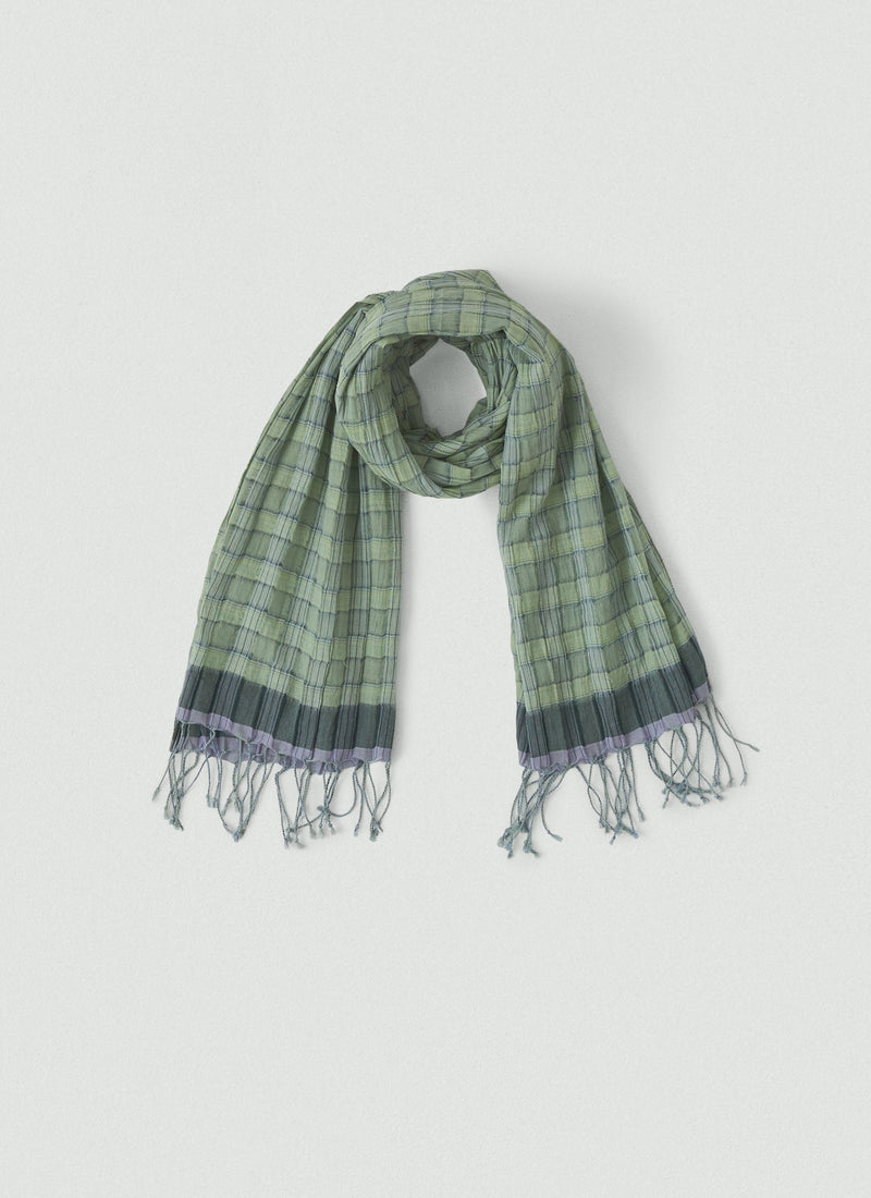Graph Paper Check Gauzy Scarf | Spearmint