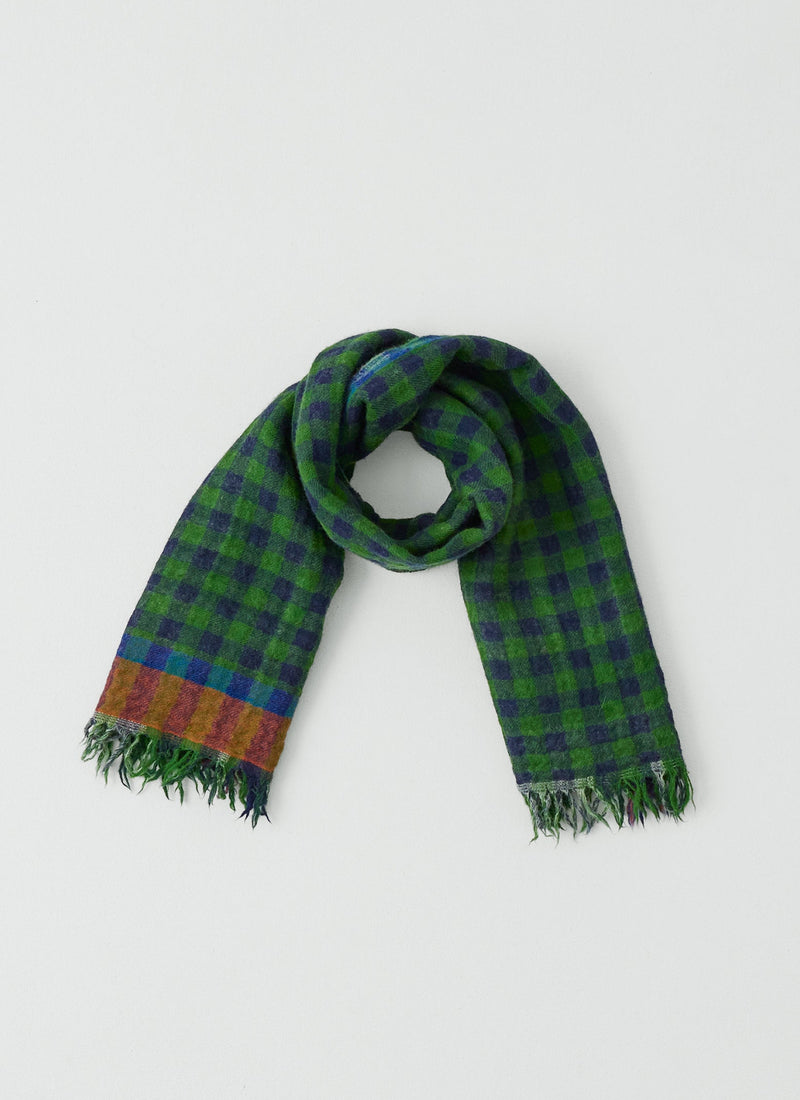 Fen Wool Knot Scarf | Grass Green/Multi