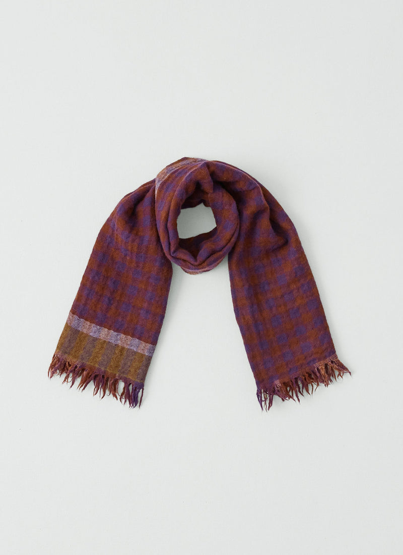 Fen Wool Knot Scarf | Dark Aubergine