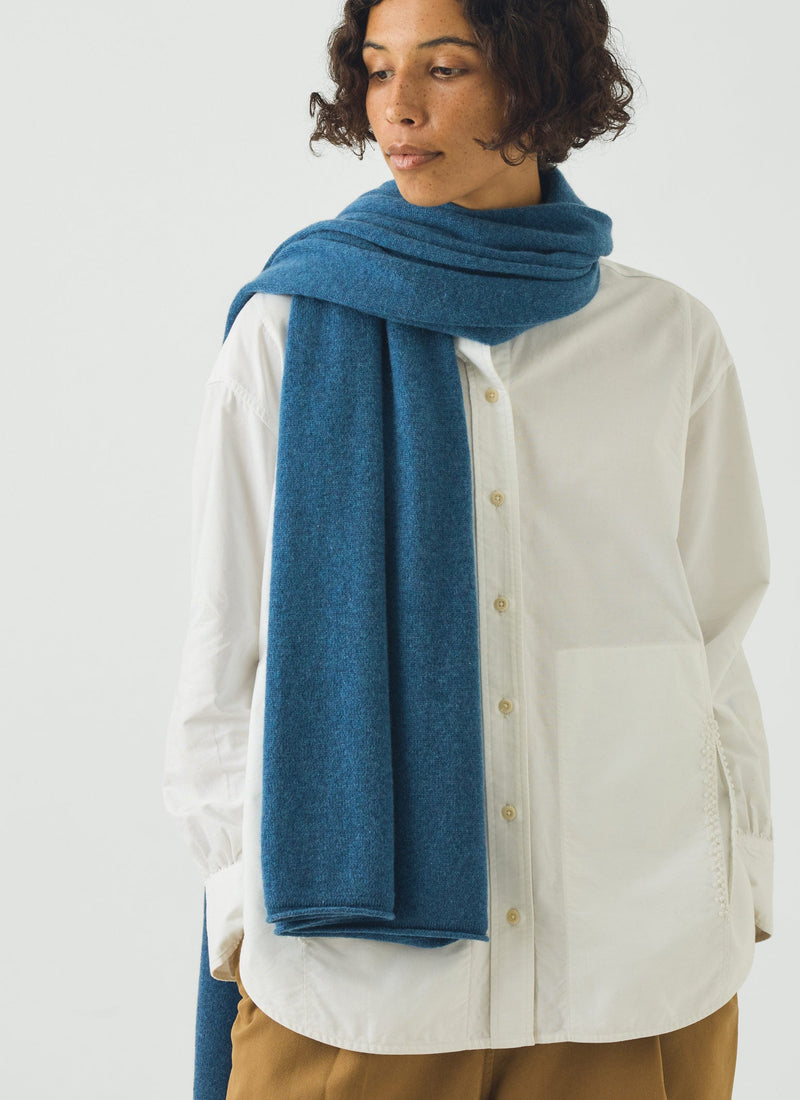 Cashmere Wool Wrap Scarf | Sapphire Blue