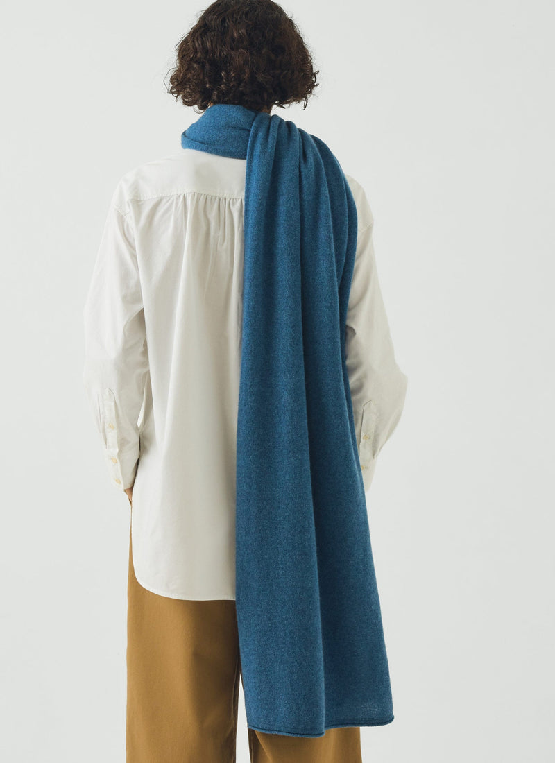 Cashmere Wool Wrap Scarf | Sapphire Blue