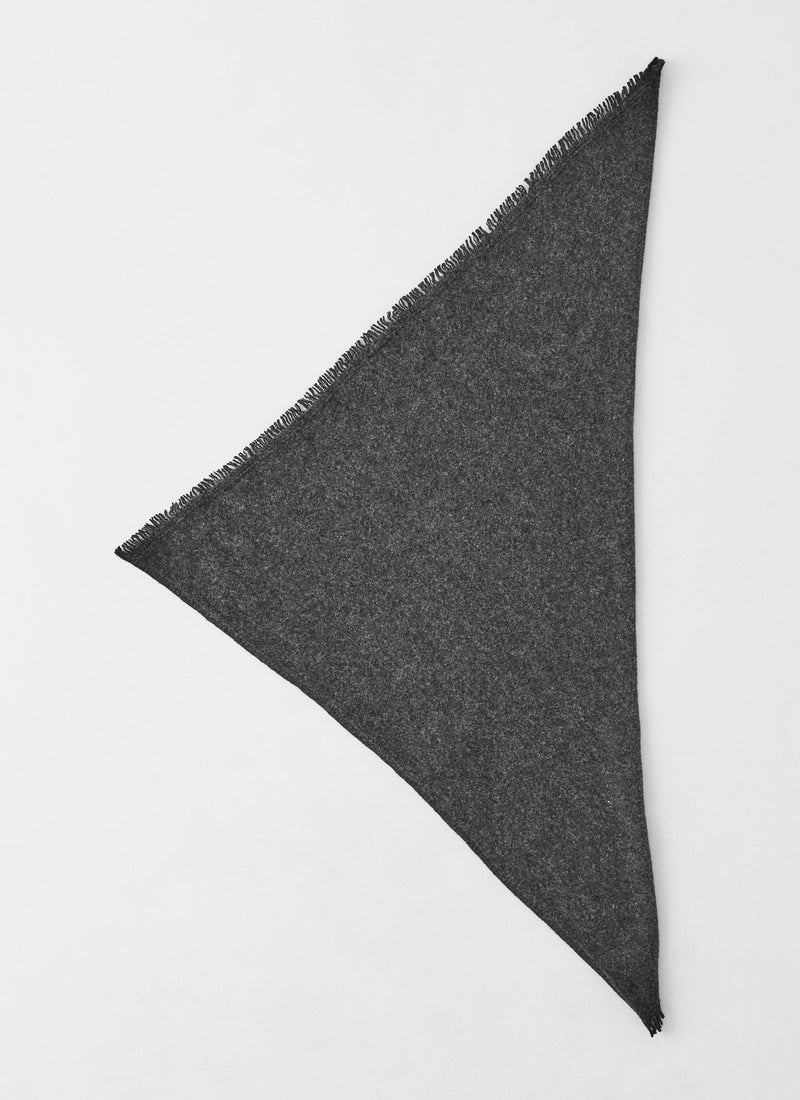 Fringed Wool Scarf | Charcoal Melange