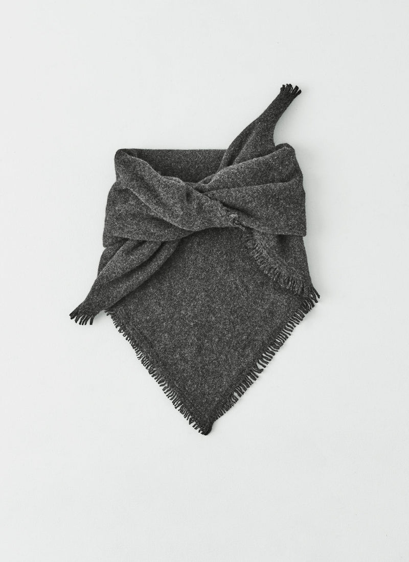 Fringed Wool Scarf | Charcoal Melange