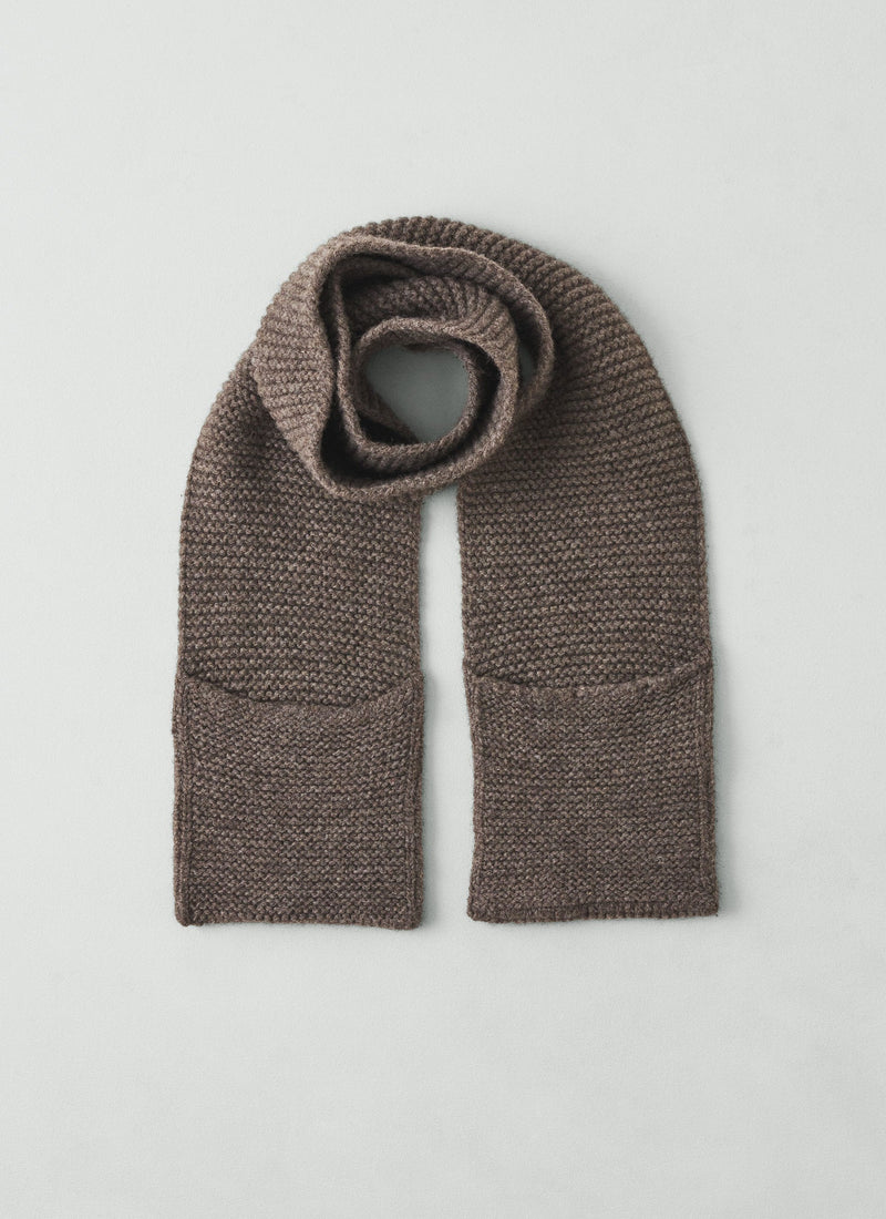 Pocket Bluefaced Leicester Wool Scarf | Stone