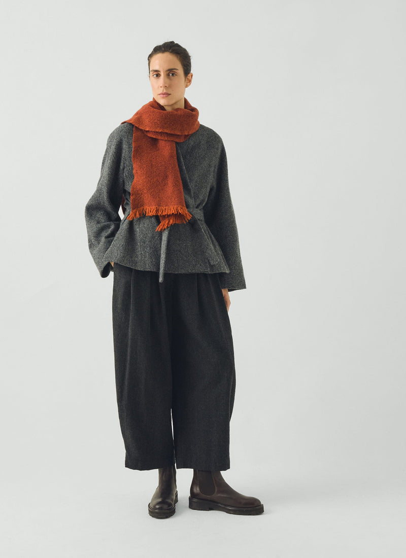 Chevron Wool Cashmere Scarf | Spice