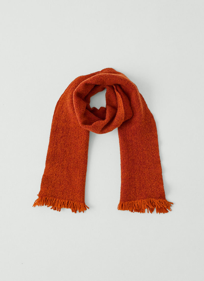 Chevron Wool Cashmere Scarf | Spice