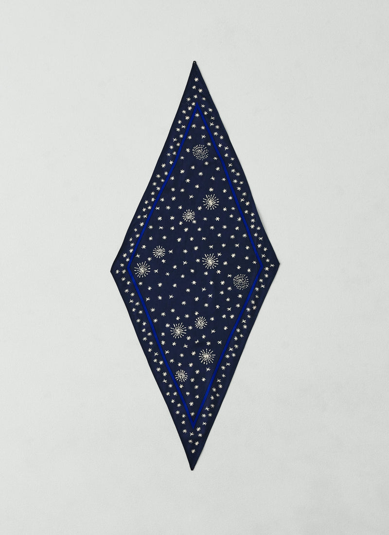 Fireworks Silk Scarf | Slate