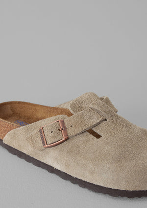 Birkenstock Suede Boston Clogs | Taupe