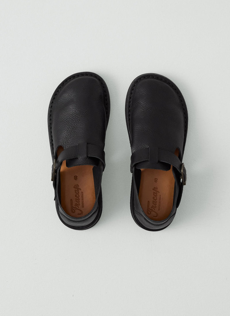 Fracap Leather Buckle Shoes | Black