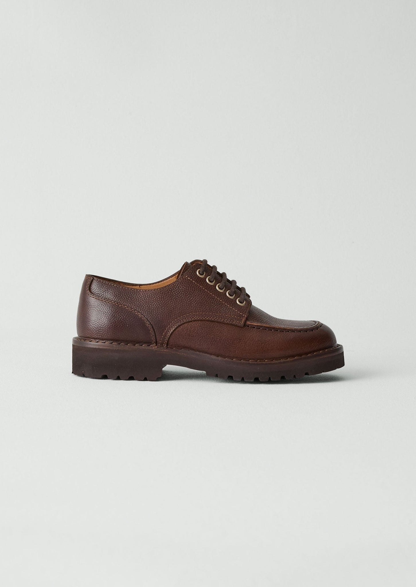 Fracap Leather Postman Shoes | Dark Brown
