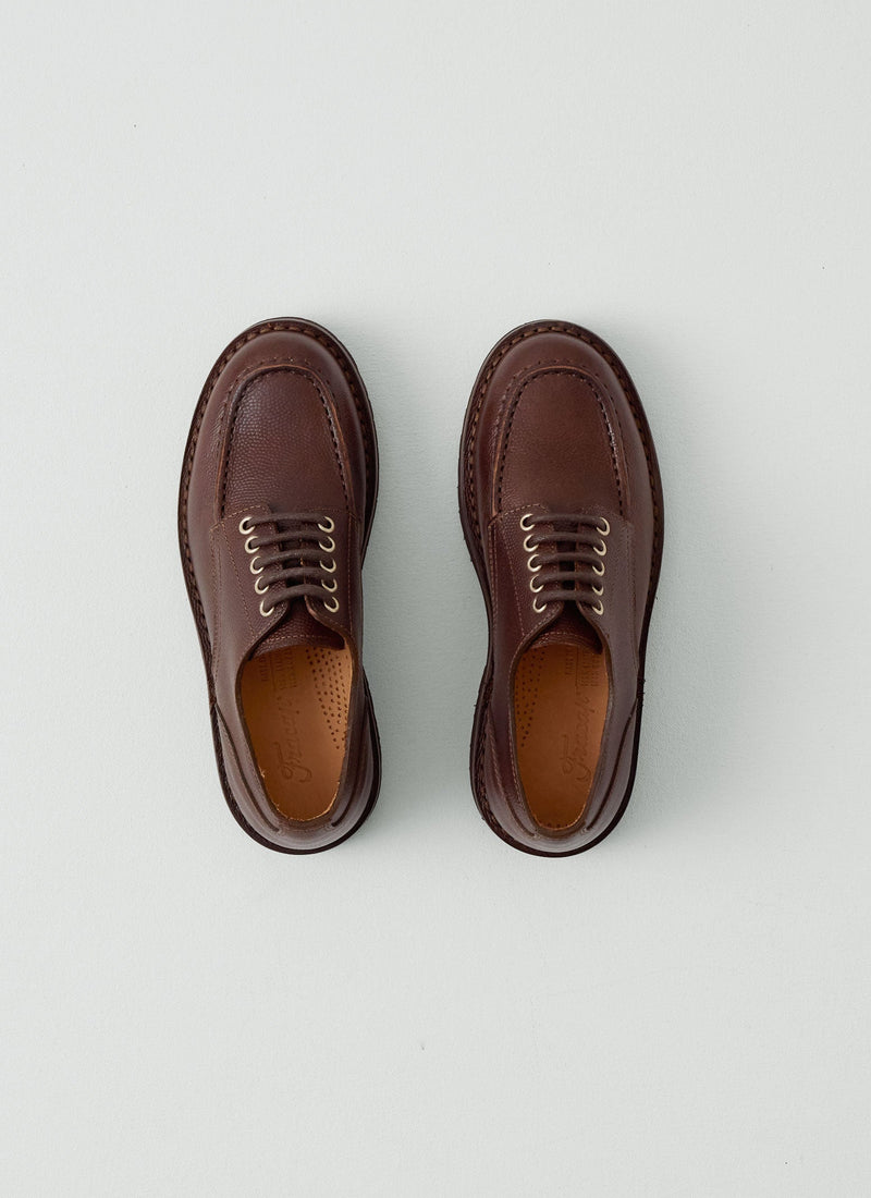 Fracap Leather Postman Shoes | Dark Brown