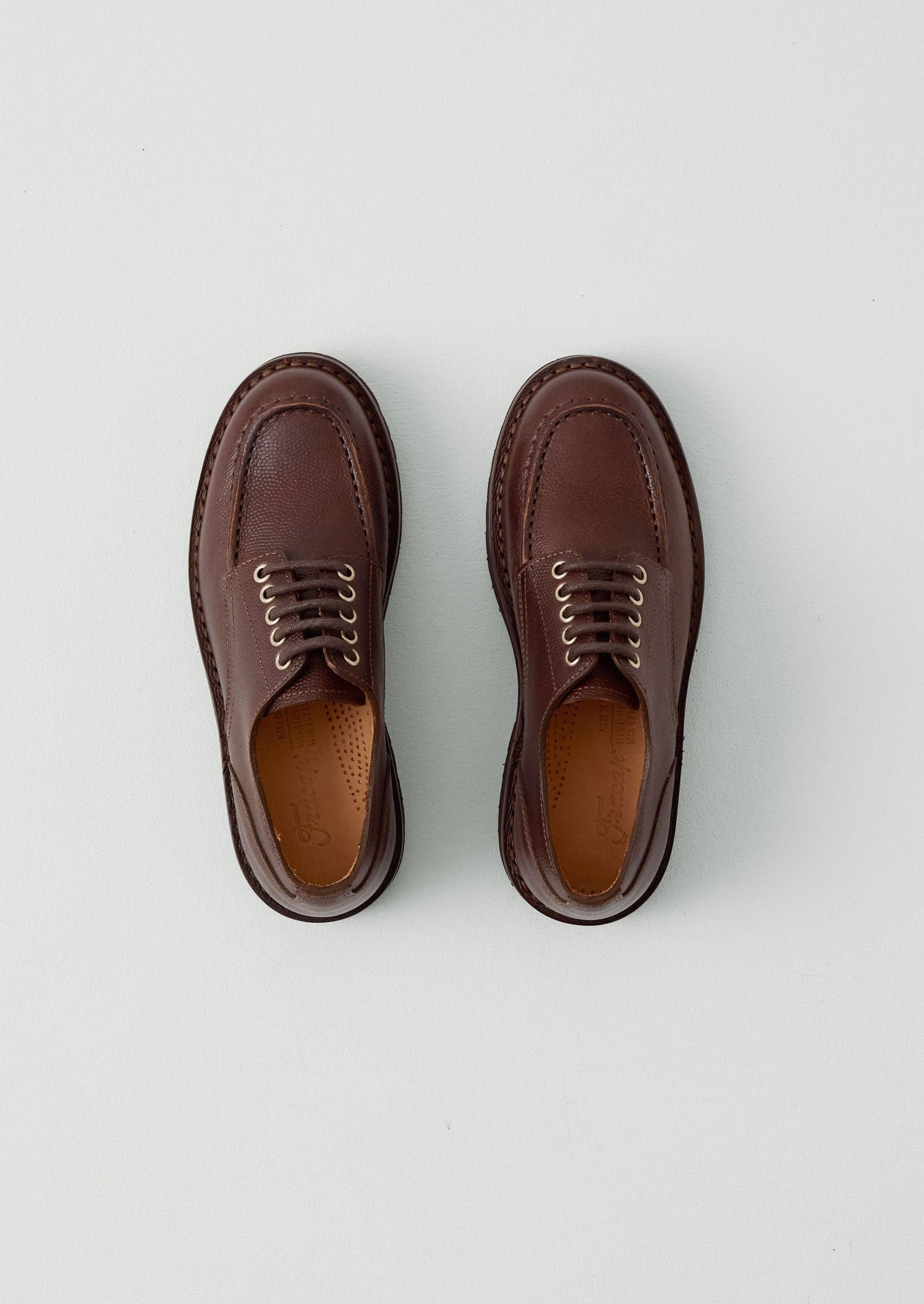 Fracap Leather Postman Shoes | Dark Brown