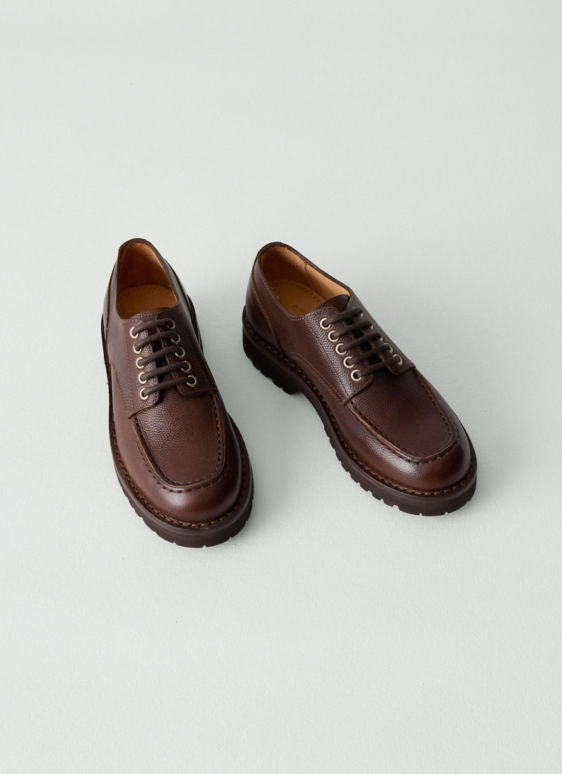 Fracap Leather Postman Shoes | Dark Brown