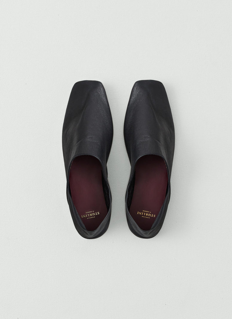 Sturlini Square Toe Leather Shoes | Black