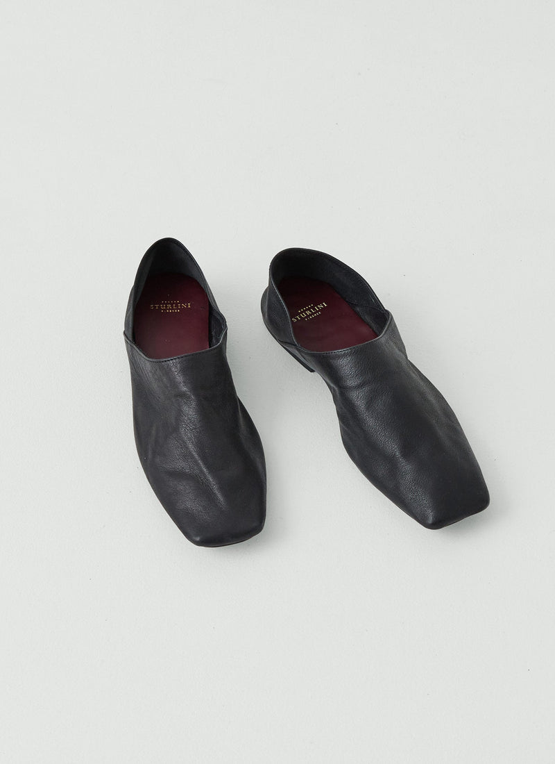 Sturlini Square Toe Leather Shoes | Black