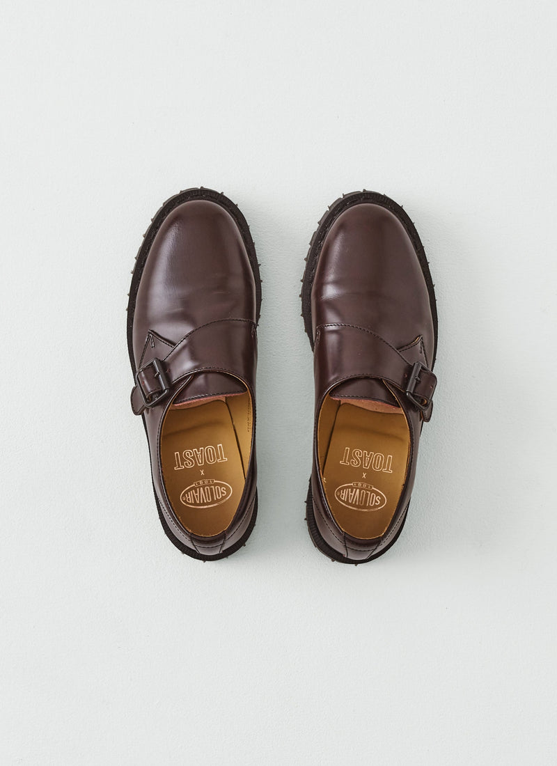 Solovair Leather Monk Strap Shoes | Cordovan