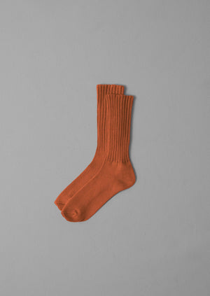 Escuyer Ribbed Socks | Rust