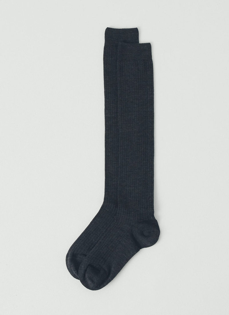 Maria La Rosa Knee High Wool Socks | Charcoal