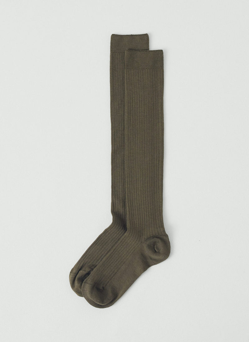 Maria La Rosa Knee High Wool Socks | Olive
