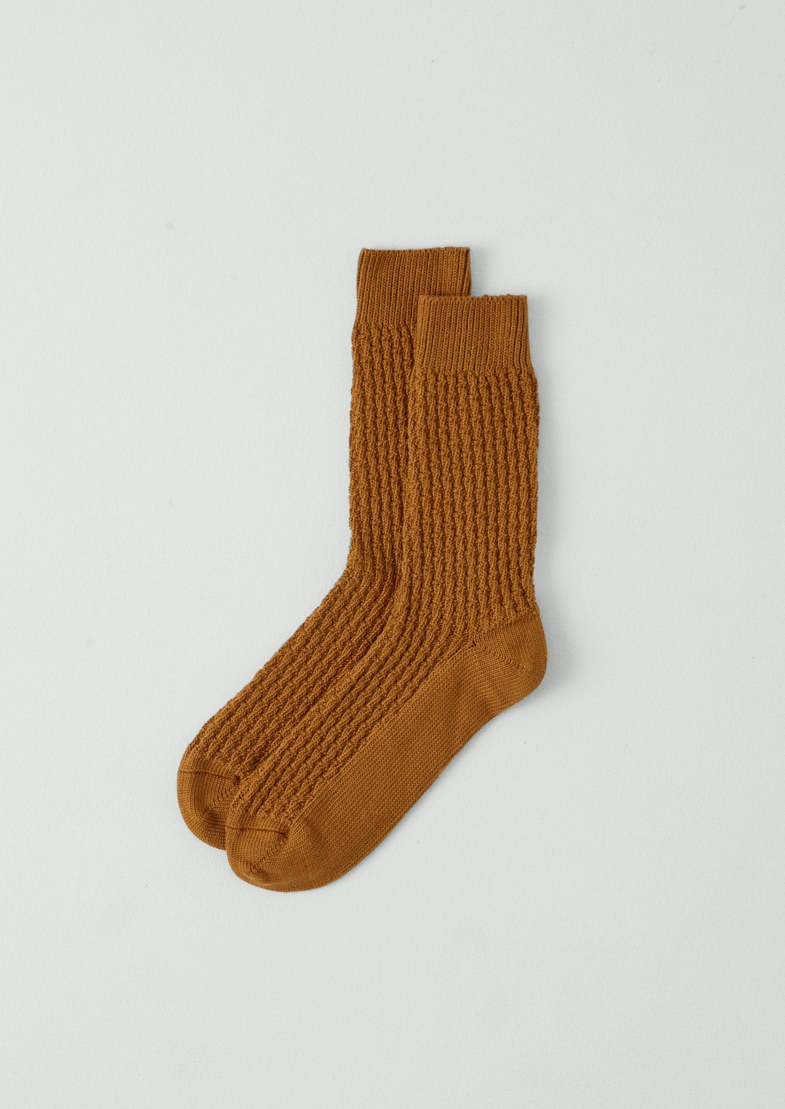 Textured Cotton Socks | Ochre