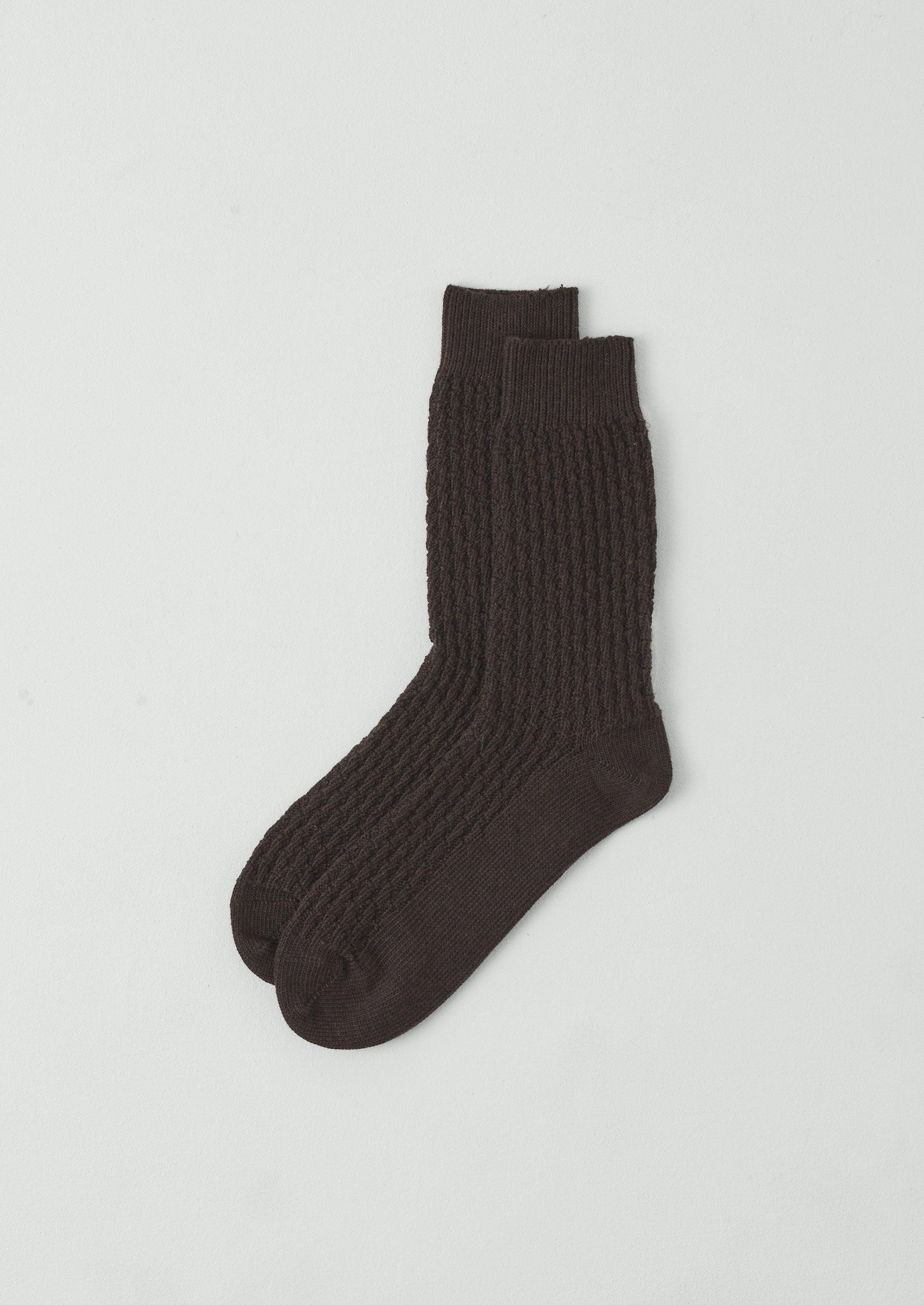 Textured Cotton Socks | Peat Melange