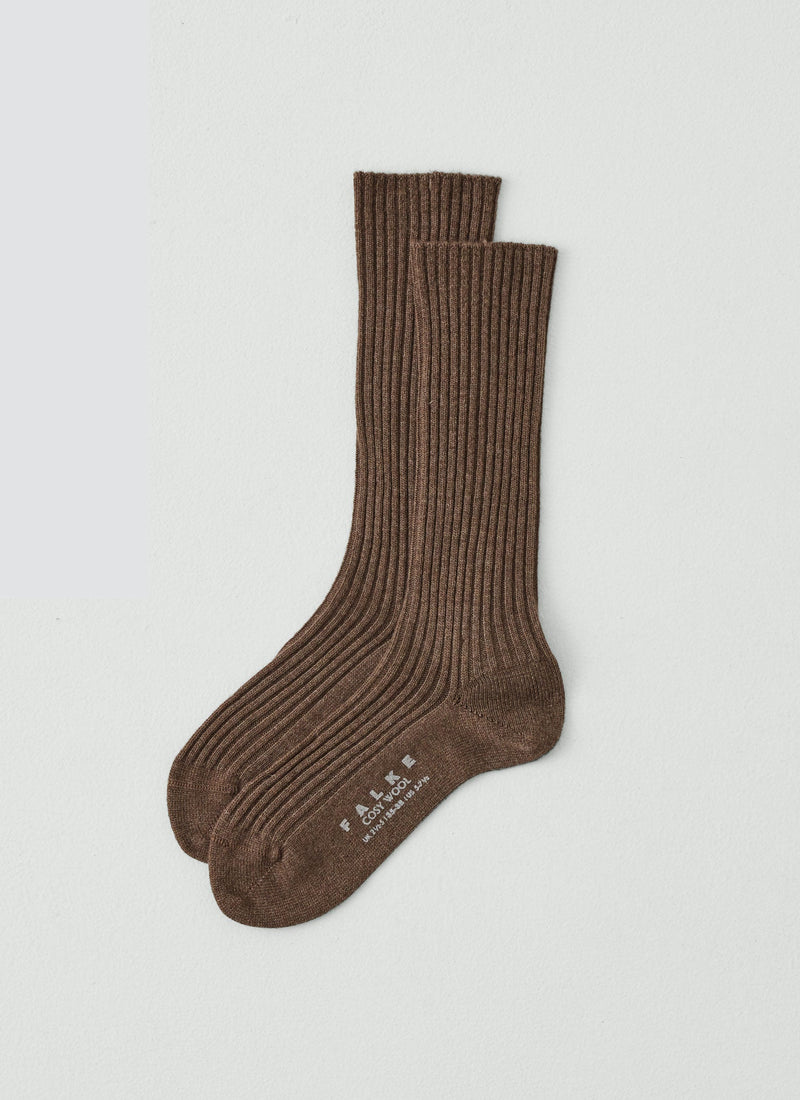 Falke Cosy Wool Boot Socks | Mocha Brown