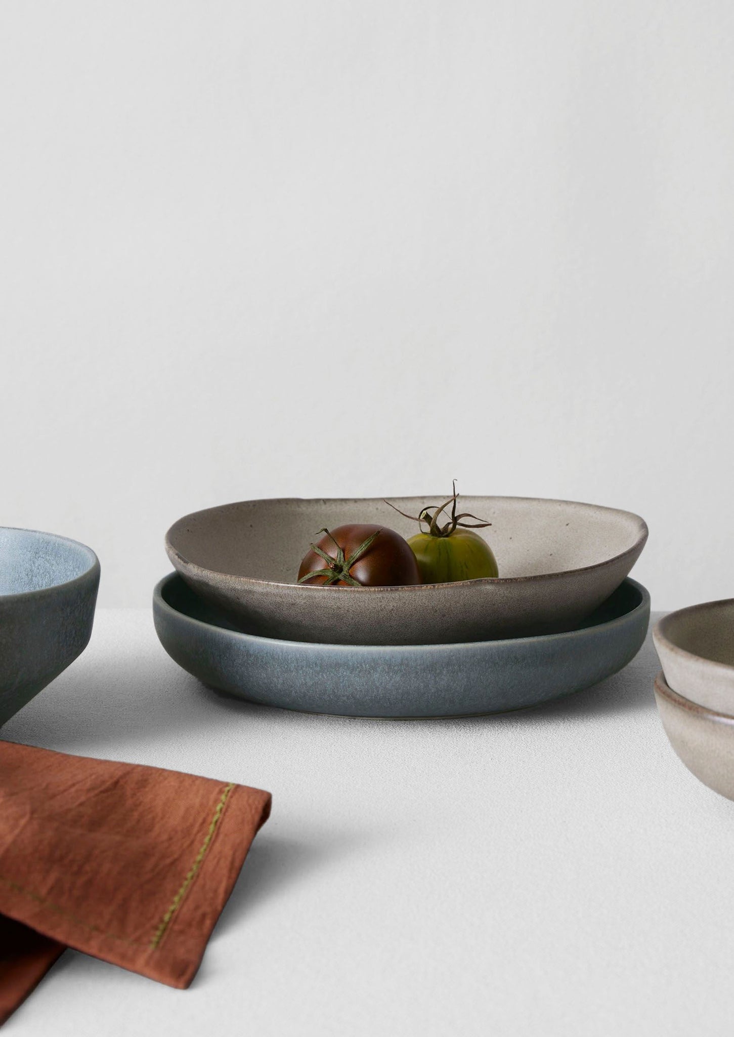 Cove Stoneware Deep Plate | Blue Grey