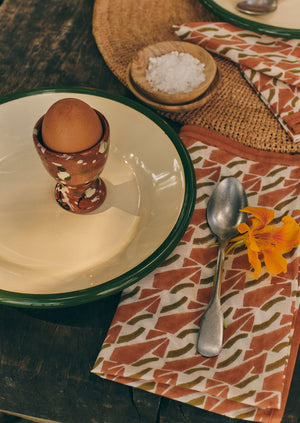 Cortona Splatter Egg Cup Set | Terracotta/Multi