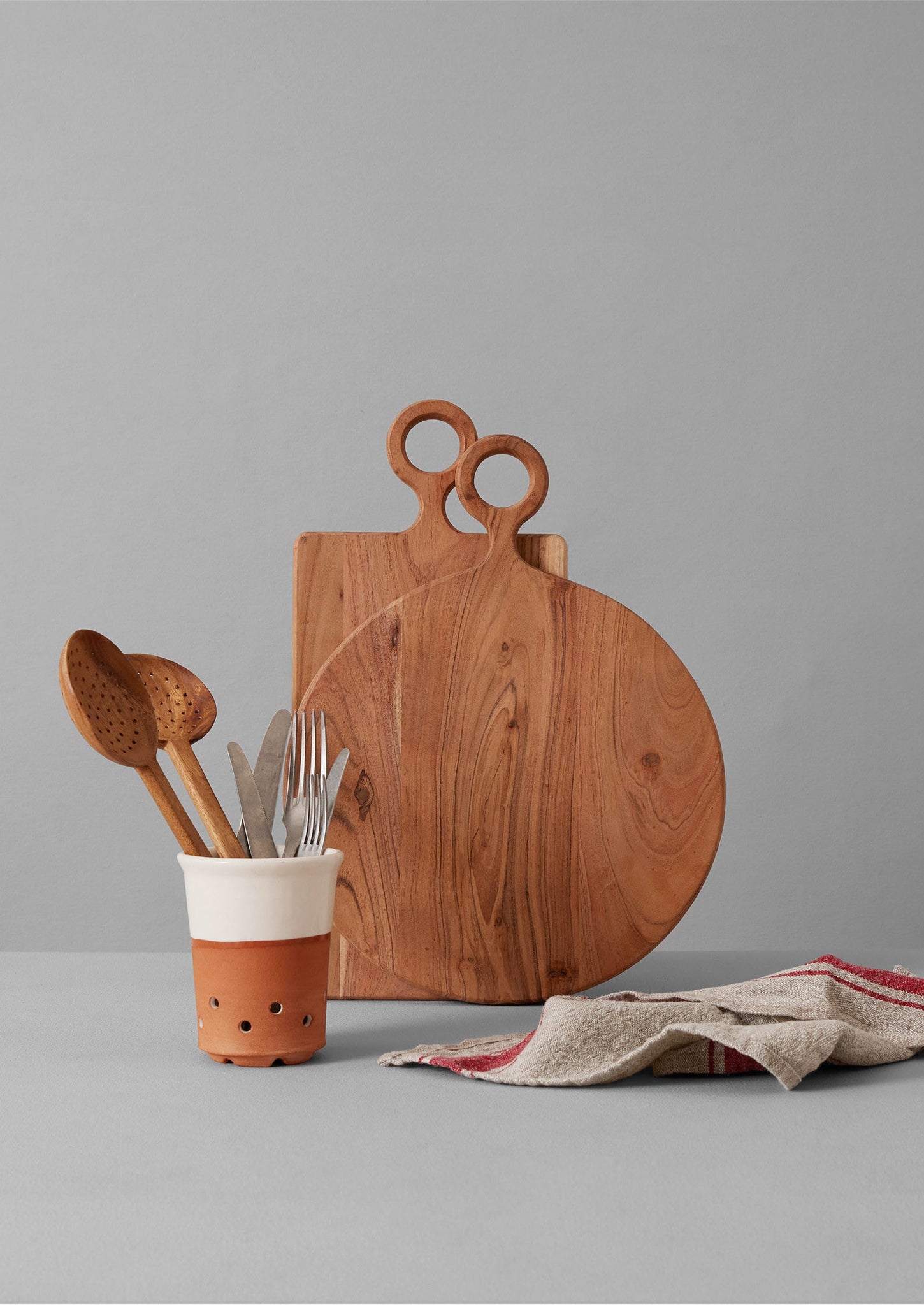 Willow Pottery Cutlery Drainer | Terracotta/Ecru