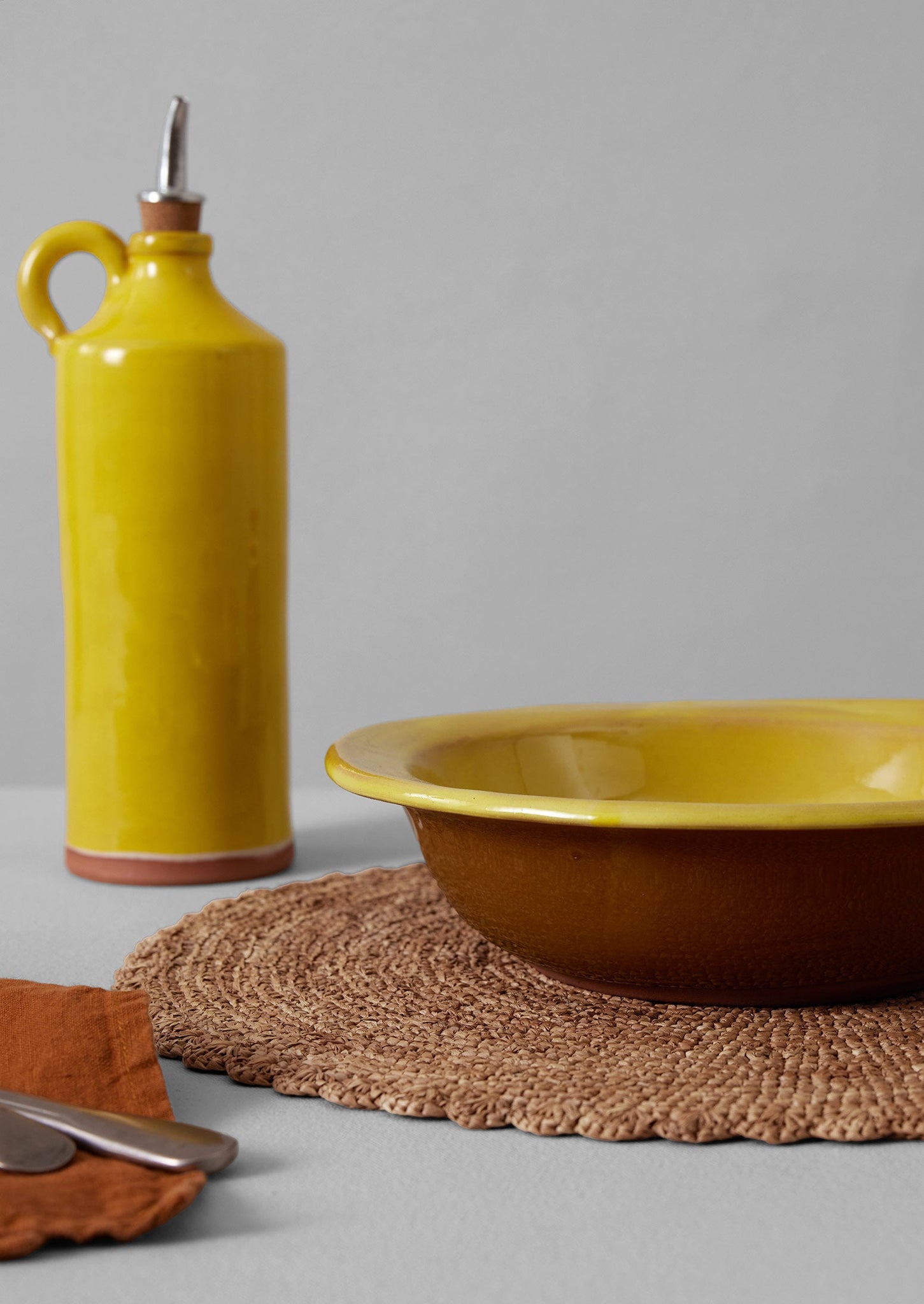 Poterie Barbotine Deep Bowl | Citrus/Terracotta