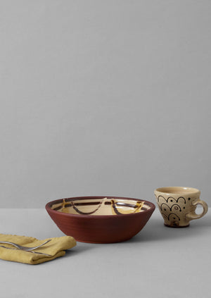 Frances Savage Serving Bowl | Cream/Terracotta